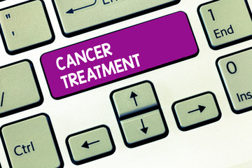 Writing note showing Cancer Treatment. Business photo showcasing Use of surgery, radiation and medications to cure cancer.