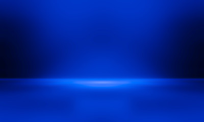 Blue empty room studio gradient used for background and display your product