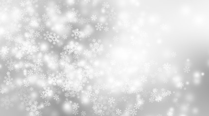 white blur abstract background. bokeh christmas blurred beautiful shiny Christmas lights. Snow background.