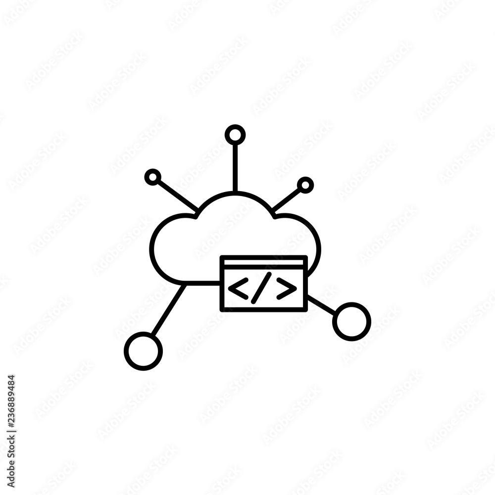 Poster cloud computing icon. element of business icon. premium quality graphic design icon. signs and symbo