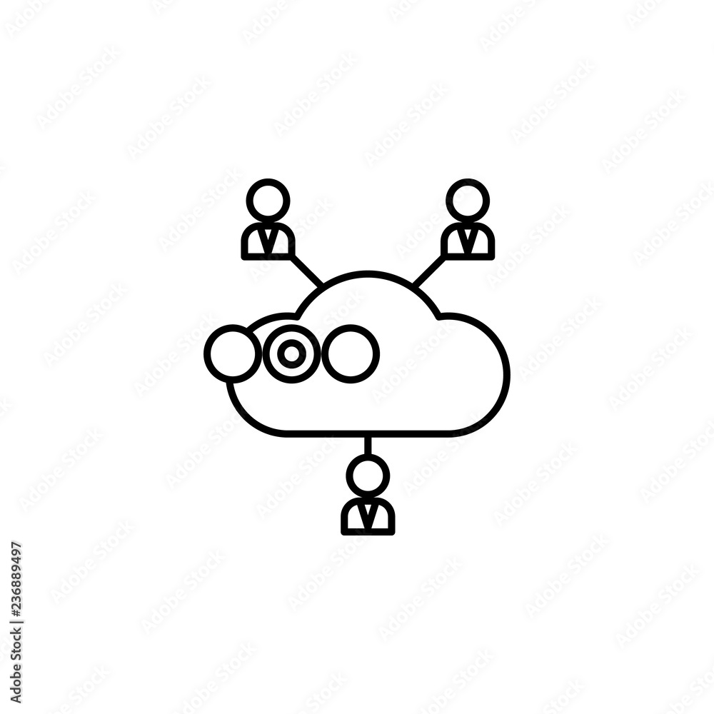 Poster cloud computing icon. element of business icon. premium quality graphic design icon. signs and symbo