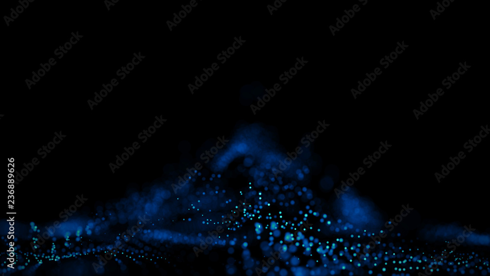 Poster big data visualization 3d. digital background. data threads plot. big data. abstract 3d big data vis