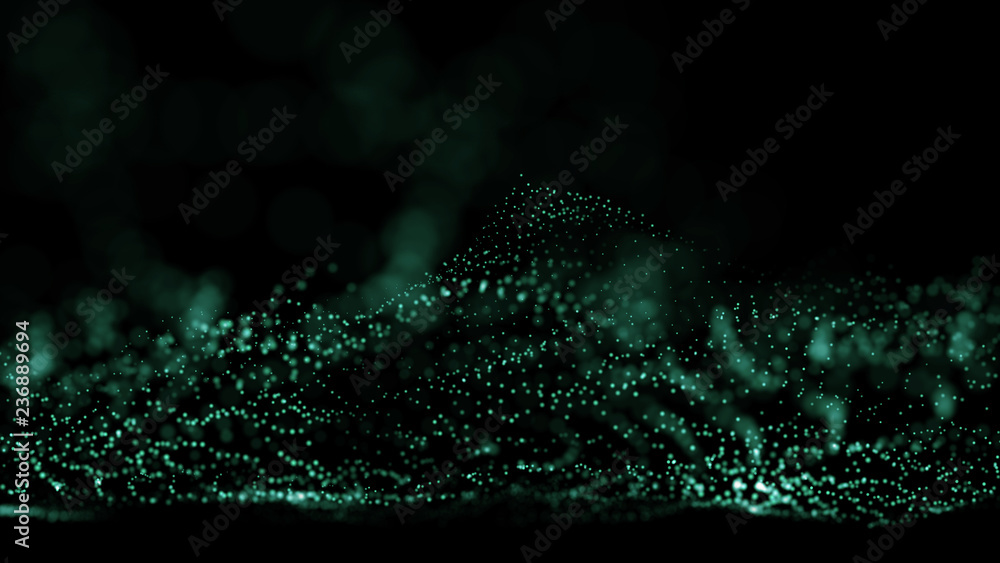 Poster big data visualization 3d. digital background. data threads plot. big data. abstract 3d big data vis