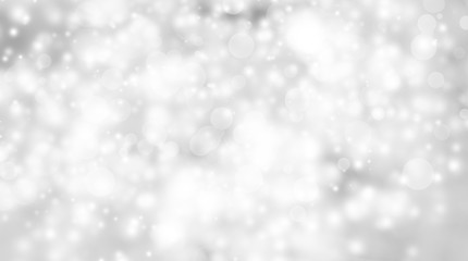 white snow blurred abstract background. bokeh christmas blurred beautiful shiny Christmas lights
