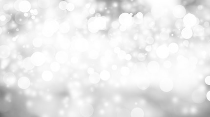 Plakat white blur abstract background. bokeh christmas blurred beautiful shiny Christmas lights. Snow background.