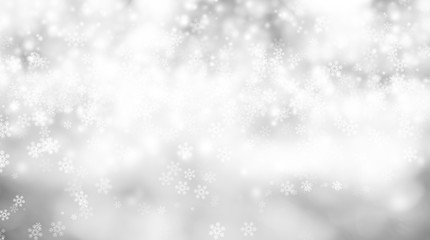 white blur abstract background. bokeh christmas blurred beautiful shiny Christmas lights. Snow background.