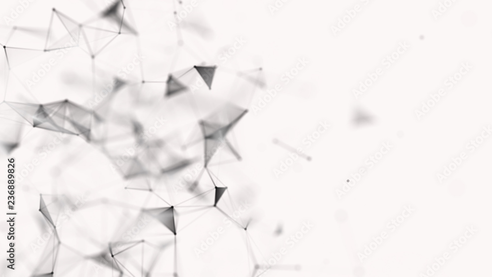 Poster big data visualization. science background. big data complex with compounds. lines plexus. digital p