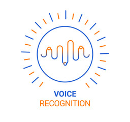 Personal assistant voice recognition concept. Artificial intelligence technologies. Sound wave logo concept for voice recognition application, website background or home smart system assistant.Vector