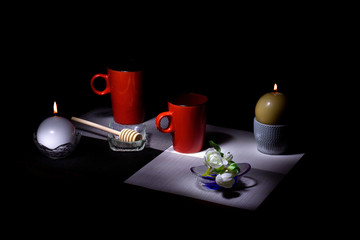 Tazza - Caffè - tè - candela - natale - decorazione 