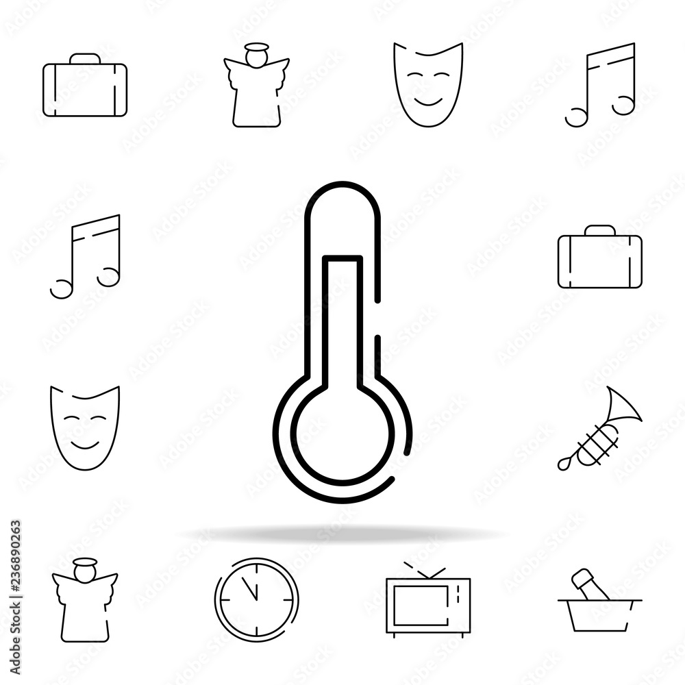 Poster thermometer icon. christmas icons universal set for web and mobile