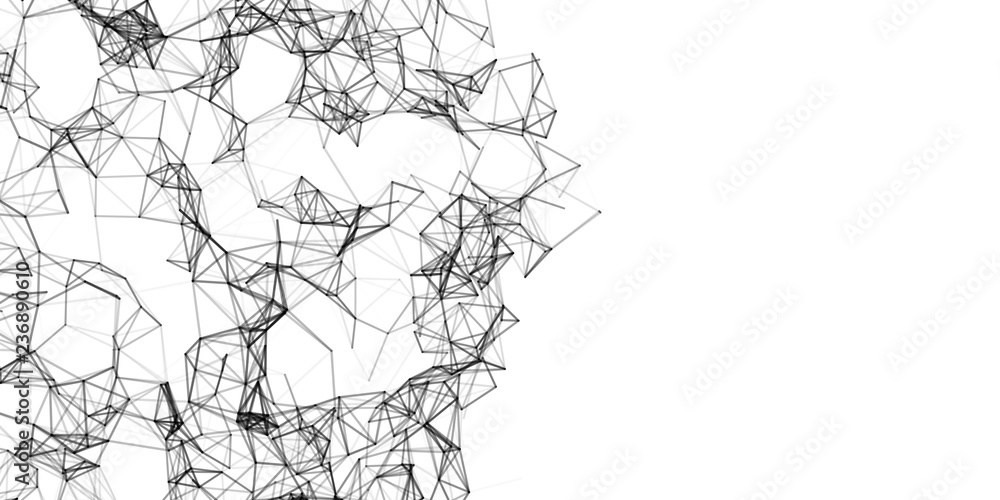Poster plexus effect. white background.connecting dots and lines.abstract background polygonal.