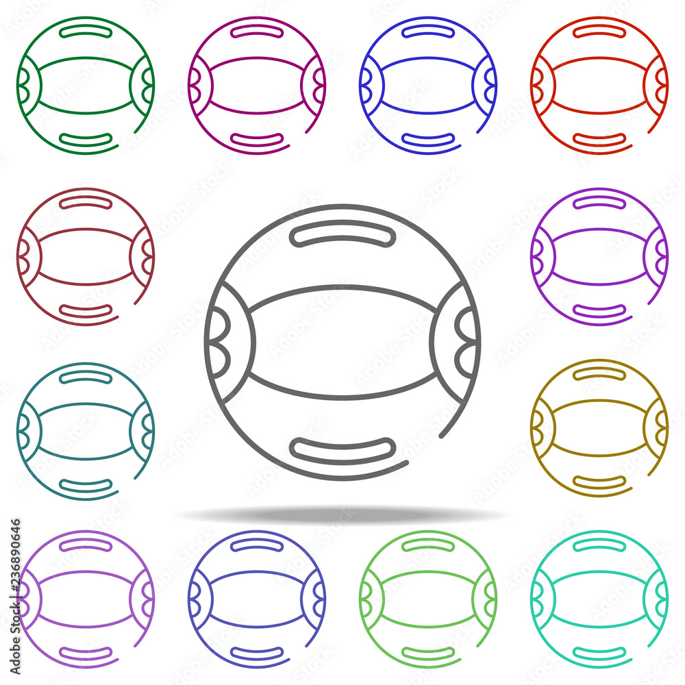 Poster ball, fitness icon. elements of gym in multi color style icons. simple icon for websites, web design