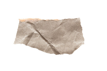 Fototapeta premium Brown corrugated texture paper torn on white background. rip of cardboard sheet used as a background .