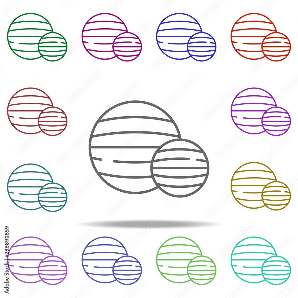 Poster plates balls icon. elements of gym in multi color style icons. simple icon for websites, web design,