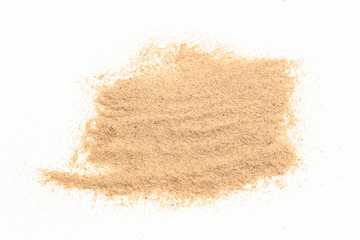 sand on white background. grain of sand
