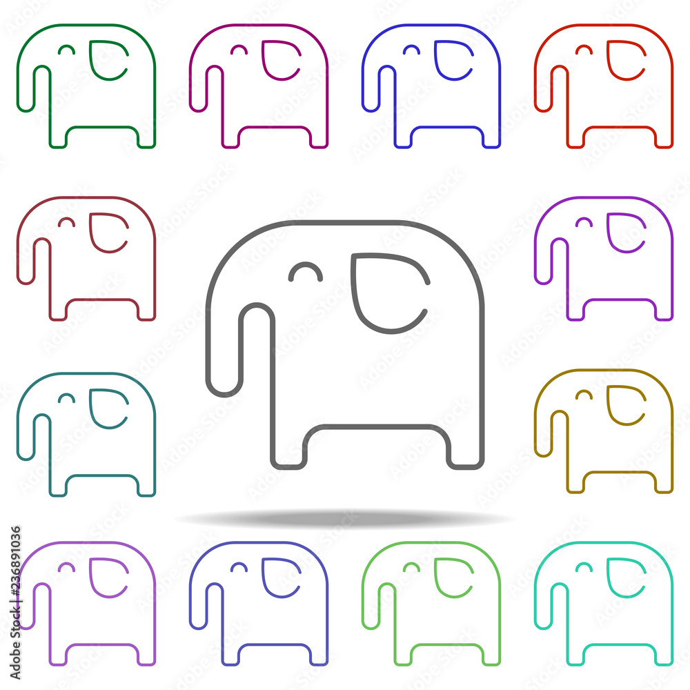 Poster indian elephant icon. elements of india in multi color style icons. simple icon for websites, web de