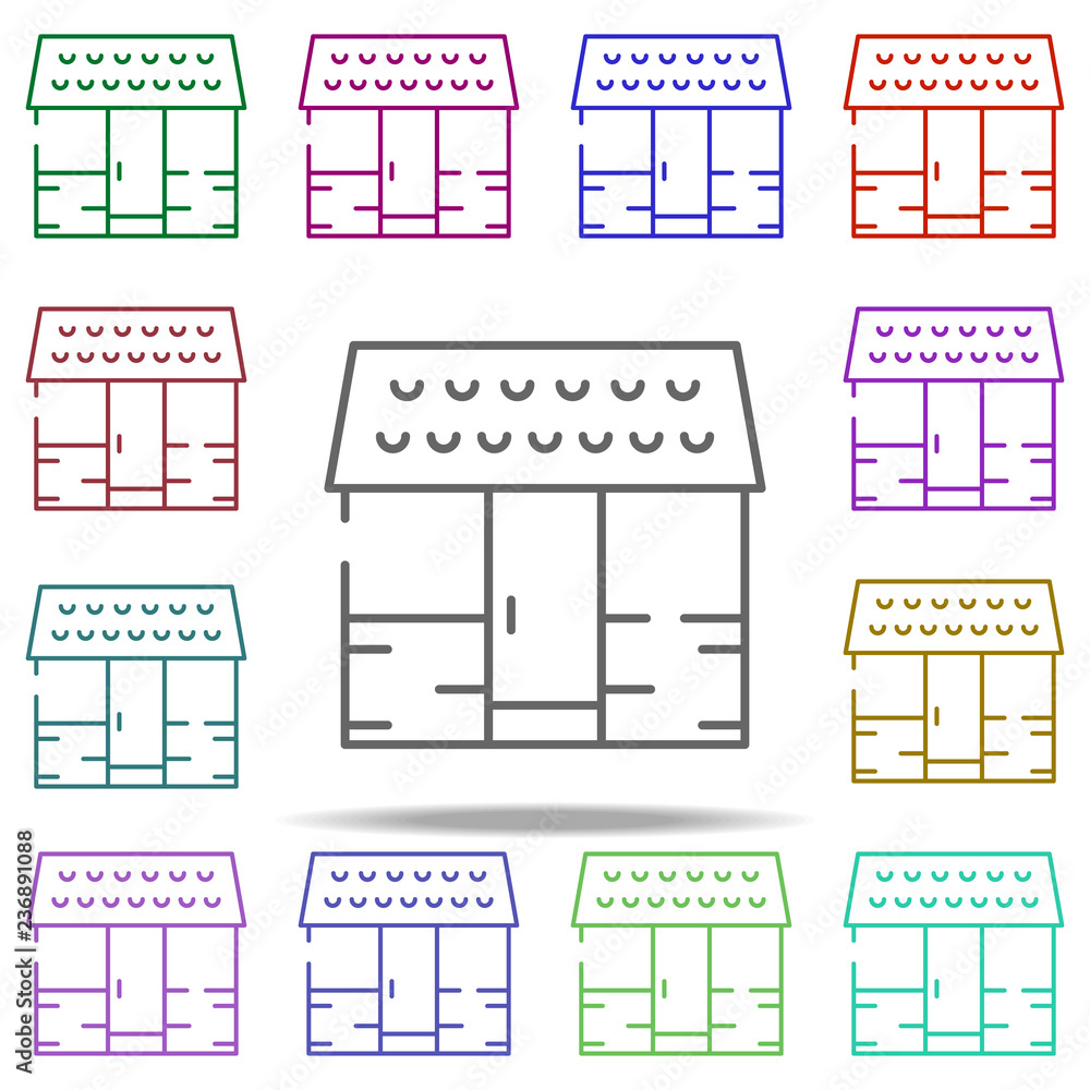 Poster indian house icon. elements of india in multi color style icons. simple icon for websites, web desig