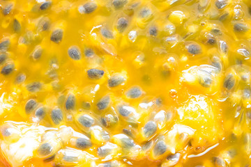 yellow pattern of passion fruit texture background.