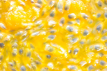 yellow pattern of passion fruit texture background.