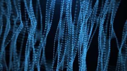 Big data visualization. Sound wave. 3d rendering. Data array visual concept. Equalizer for music