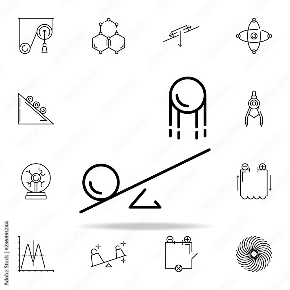 Poster saw icon. physics icons universal set for web and mobile