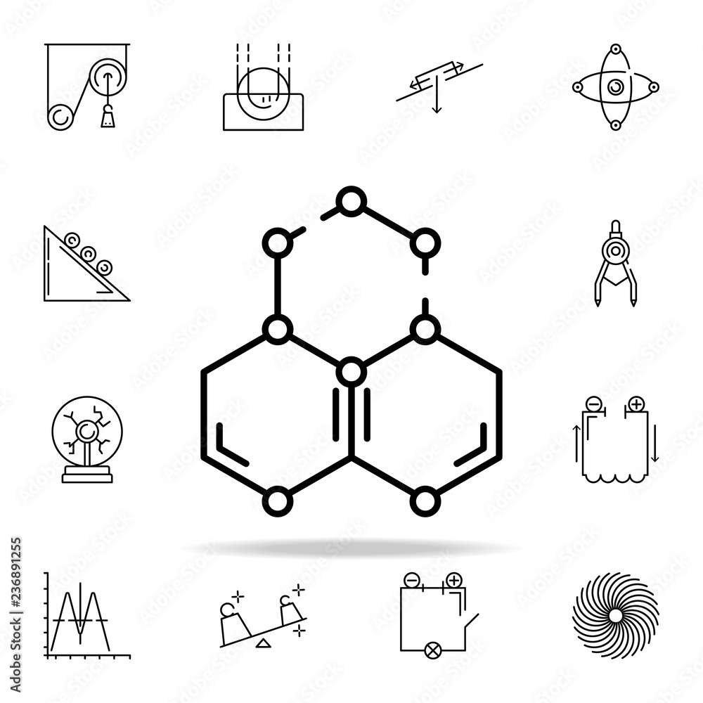 Poster molecules icon. physics icons universal set for web and mobile