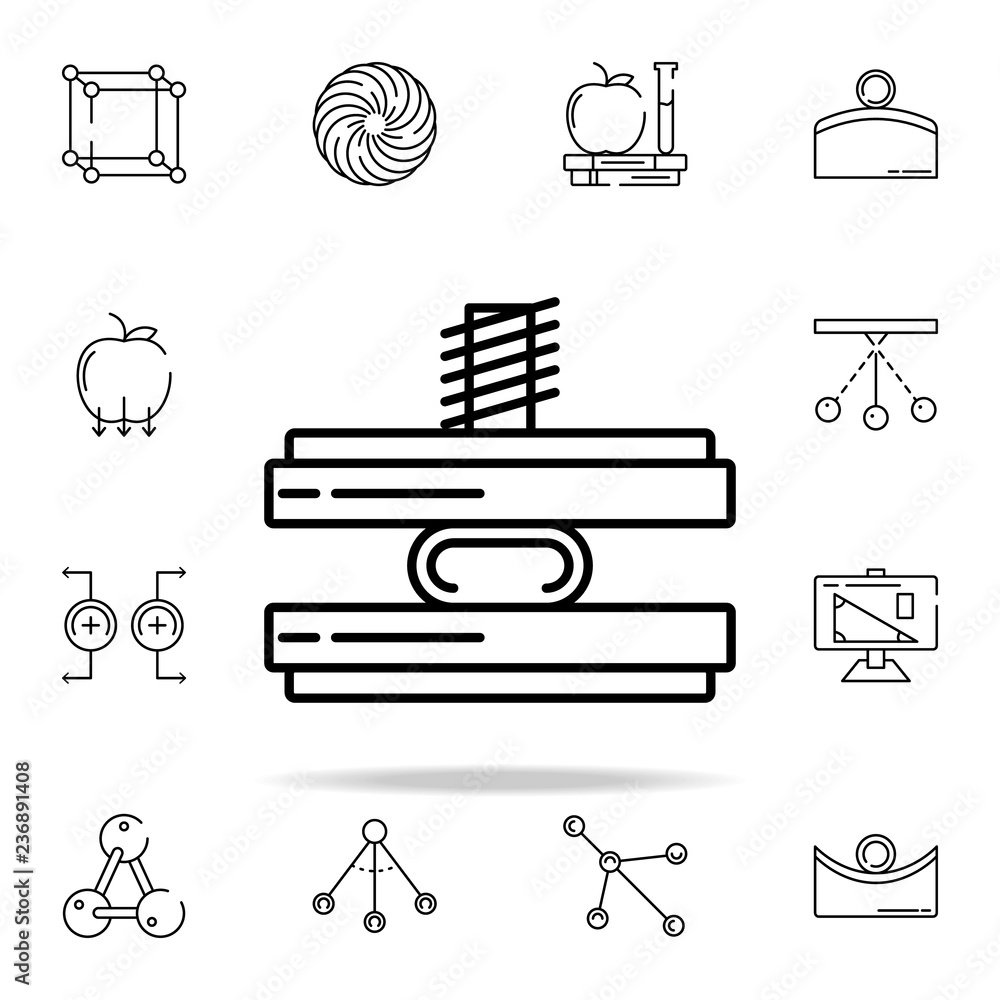 Poster force icon. physics icons universal set for web and mobile