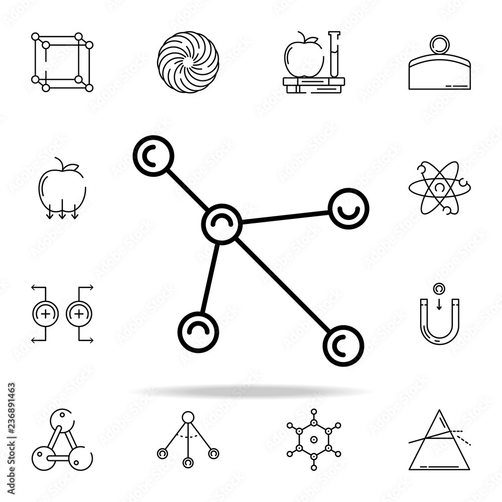 Poster molecules icon. physics icons universal set for web and mobile