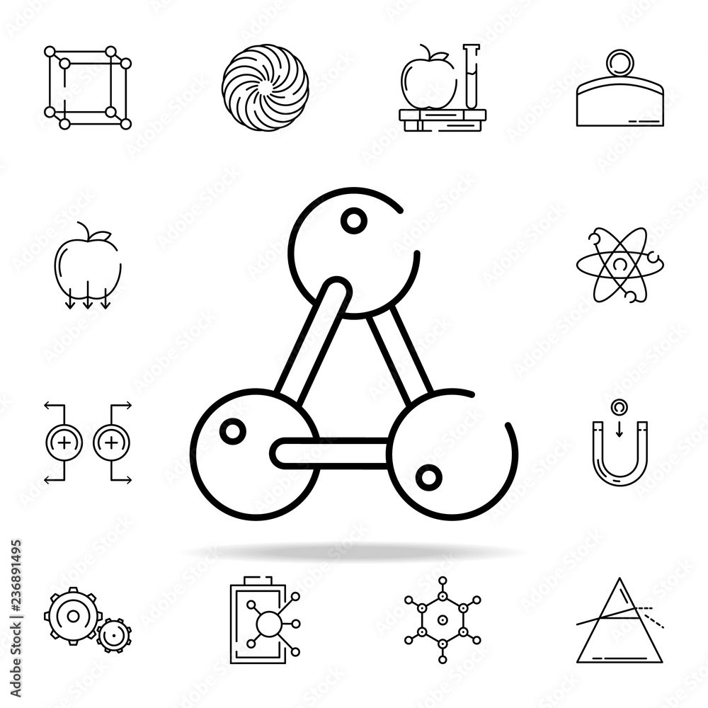 Poster molecules icon. physics icons universal set for web and mobile
