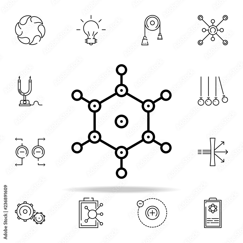 Aufkleber molecules icon. physics icons universal set for web and mobile