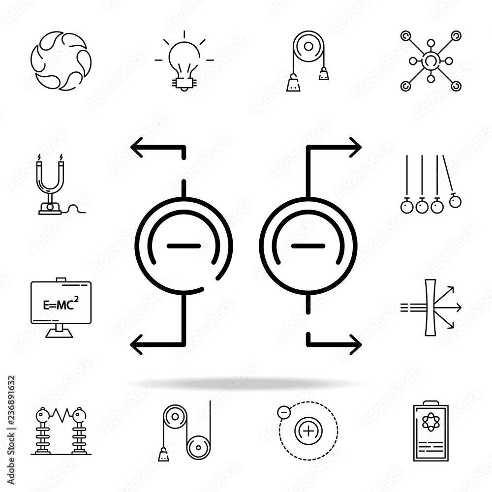 Poster magnets repel icon. physics icons universal set for web and mobile