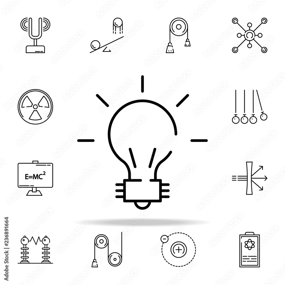 Poster bulb icon. physics icons universal set for web and mobile
