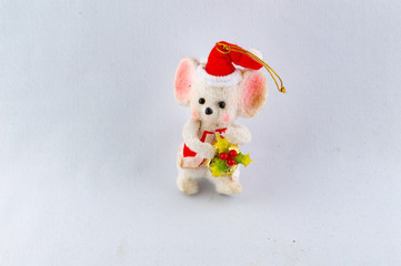 Toy mouse Christmas tree ornament.