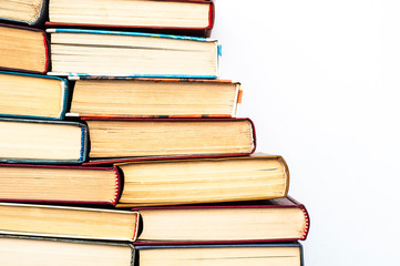 Group of books on white isolated background