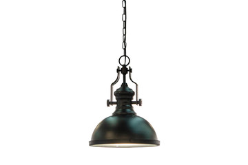 modern black ceiling lamp isolated on white background.