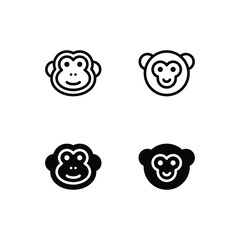 Monkey Icon Logo Vector Symbol. Ape Icon