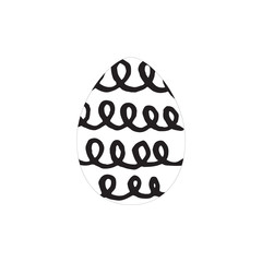 Hand drawn ink eggs for Easter greeting card, vintage design