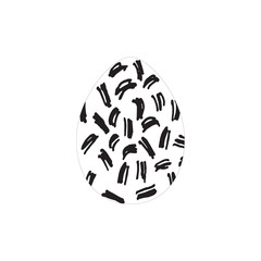 Hand drawn ink eggs for Easter greeting card, vintage design