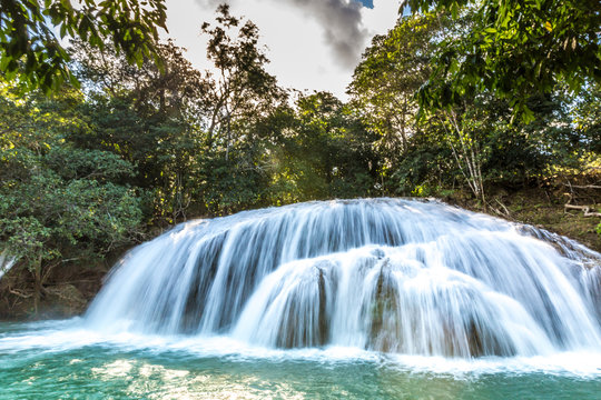 A waterfall in Bonito, Brazil