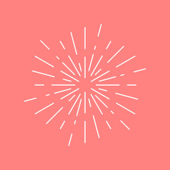 Sunburst design on pink vector