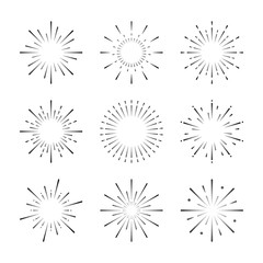 Set of firework explosion vectors