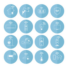 Fototapeta premium Smart home technology icon vector set