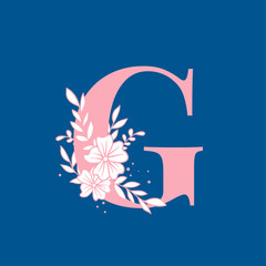 Botanical capital letter G vector