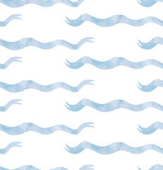 Watercolor hand drawing seamless pattern with wavy ribbon, beautiful color theme decoration background for design