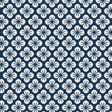 Seamless Japanese pattern with floral motif vector
