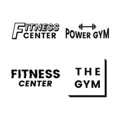 Set of fitness club logo vectors