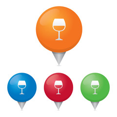 Wine Glass Map Markers