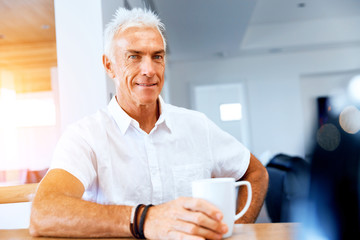 Portrait of a handsome senior man indoor