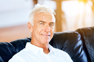 Fototapeta na wymiar Portrait of a handsome senior man indoor