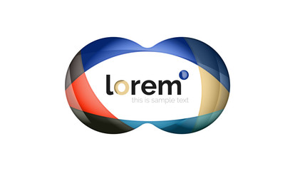 Abstract geometric design logo made of flowing elements